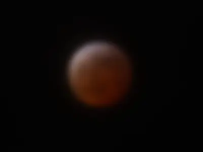 The red Moon, also known as the Blood Moon, during the total lunar eclipse.