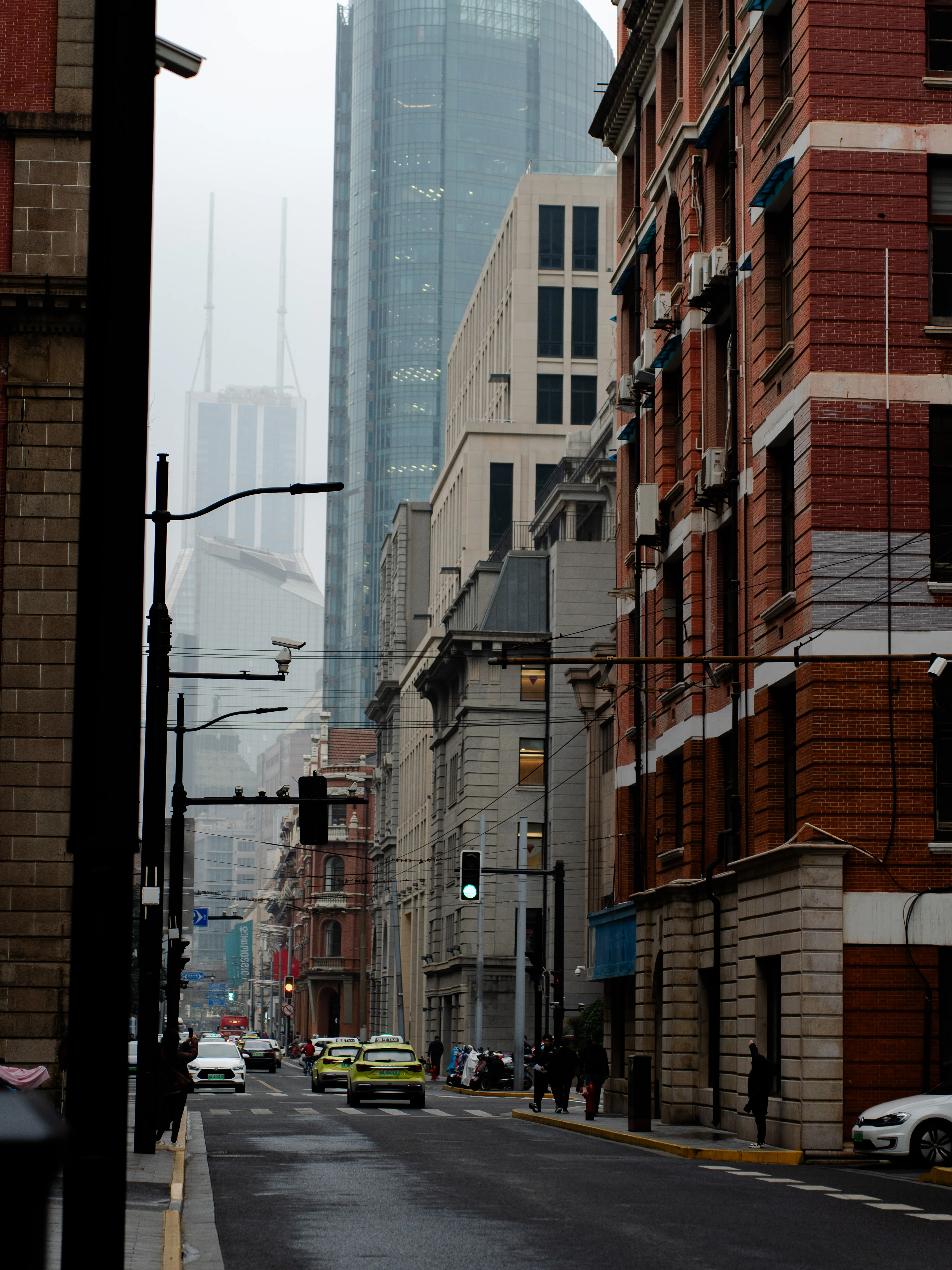 Street view on Jiujiang Road with Buildings on both sides